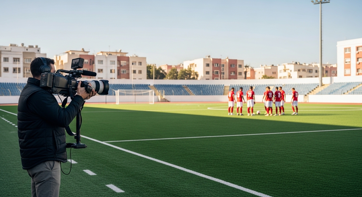 Tournage professionnel match football — Caméra Pro 4K | Casablanca