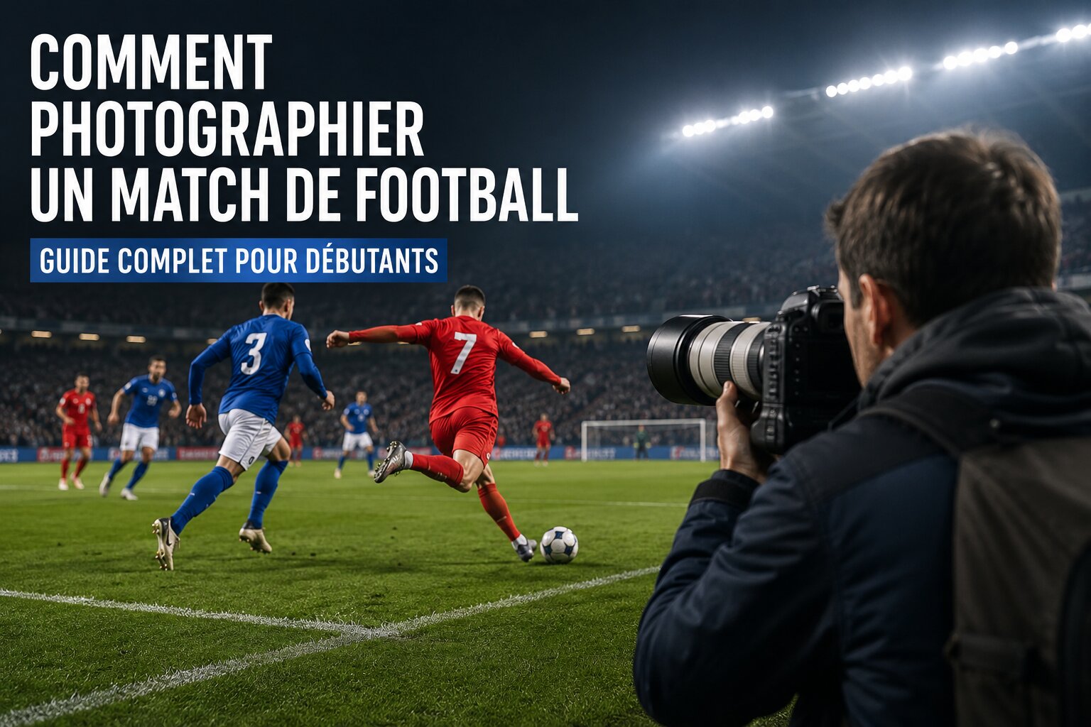 Photographe sportif pendant un match de football au Maroc